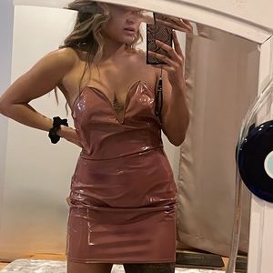 Pink PU Latex Bodycon Mini Dress Pretty Little Thing
